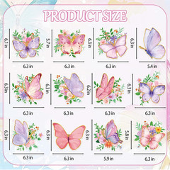 48Pcs Spring Butterfly Paper Cutouts, Watercolor Butterfly Shape Cut Outs Spring