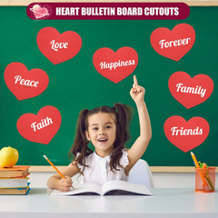 36 Pcs Large Red Heart Cutouts Paper Hearts Shape Cut-Outs Red Valentine’S Da…