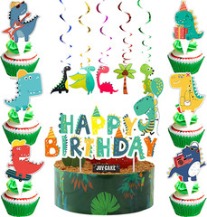 Dinosaur Birthday Party Supplies,104 Pcs Set,Balloons,Banner,Tablecloth,Stickers