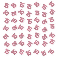 100 PCS Number 15 Confetti Pink Glitter Paper Scatter 15th Birthday Decor