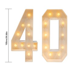 39″in H 40 Birthday Number Lights Marquee Light up Numbers 40th Birthday Decor