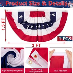 1.5 x 3 FT Double-Sided American Flag Banner for Spectacular 4th of July Decor