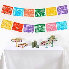 Mexican Themed Party Decorations Set Cinco de Mayo Paper Fan Banner Table Runner