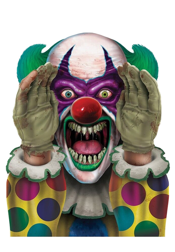 SCARY CLOWN PEEPER Window Mirror Cling Sticker Spooky Carnival Party Decoration