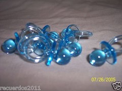 Baby Shower Medium Plastic Pacifiers 1 1/4″ Party Favors Pink Blue White Yellow