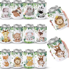 24 Count Jungle Safari Party Decorations Jungle Animals Can Cooler Sleeve Wild A