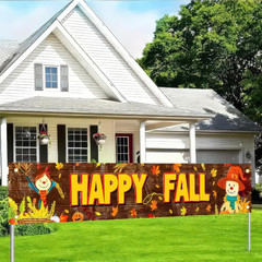 Happy Fall Banner 118 X 20 Inchs Fall Thanksgiving Outdoor Party Decorations Ban