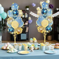 Balloon Stand Kit for Floor with String Light 2 Set Baby Blue Centerpieces