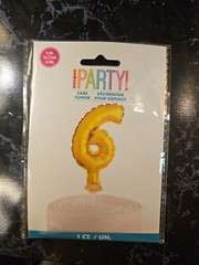 2×Number 6 Cake Topper Ballons. 5 Inches Tall.