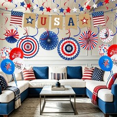 Complete 28 PCS Independence Day Party Supplies for Patriotic Celebrations