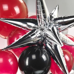 130 Pcs Maroon Black Silver Balloon Arch Kit with GRAD Letters & Graduation C…