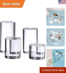 Clear Polished Acrylic Cube Cylinder Round Photo Props, Transparent Solid Acr…