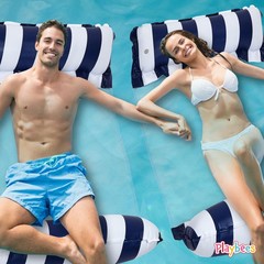 Hammock Pool Float Blue Multi-Purpose Inflatable Water Pool Floats Fun Pool F…