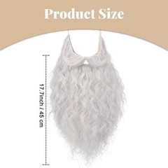 45cm Long Fake Beard Costume for Halloween, Wizard Cosplay Realistic Fake Mus…