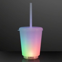 Color Changing LED Light Up Short Tumbler Cup with Lid & Straw BUY AND SAVE!!!$$
