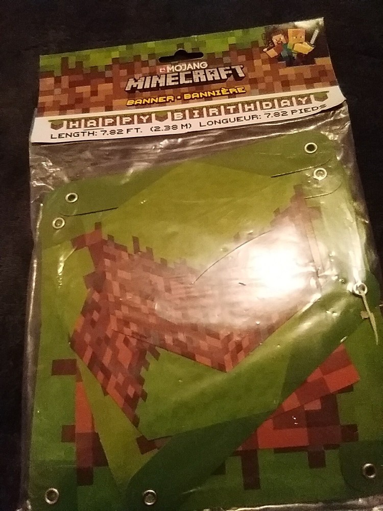 NEW MINECRAFT Birthday Banner 7.82 Feet Long
