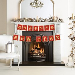 Chinese New Year Decorations 2026 Happy Lunar News 5 x 7 inches, Red Gold