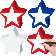 150 Pcs Red White and Blue Star Paper Cutouts 4 Inches Star Bulletin Board Decor