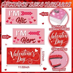 24 Designs Valentines Photo Booth Props Double Sided 11×5.5 Inch Red Pink Heart
