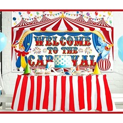 Large Carnival Circus Party Decorations 71 x 43 Inch, Welcome to The Carnival