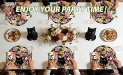50 Pcs Spring Flower Cat Party Decorations 10″ Floral Cat Paper Plates