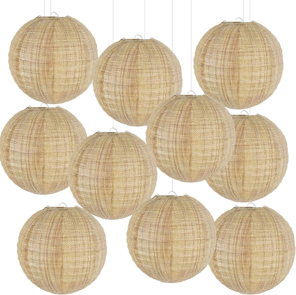 Boho Party Decorations Burlap Hanging Paper Lanterns for Boho Baby Shower Bridal