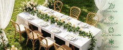 3 Strands Artificial Vines Kit, 71″ Silk Eucalyptus Ivy Garland Green Leaves