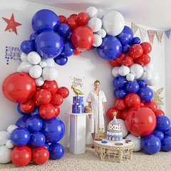 412Pcs Red White and Blue Balloons Garland Arch Kit, 5 10 12 18 Inch Red White B