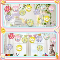 Pastel Bunny Paper Lanterns – 12 Pcs 8-Inch Decorations for Easter Gatherings