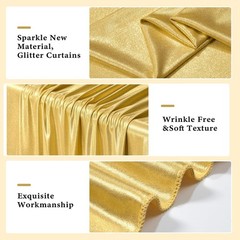10x10ft Gold Sequin Backdrop Curtains, Wrinkle Glitter Backdrop Drapes for