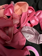 63 Piece Balloon Arch Or Spray Latex Balloons Pink & Purple Metallic With Ribbon