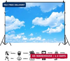 Fabric 7x5ft Sky Backdrop Theme Photography Light Blue Sky Clouds Sunny Sky Phot