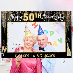 LaVenty 50th Golden Wedding Anniversary Party Photo Booth Props & Decoration