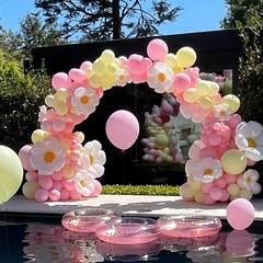 Daisy Balloon Garland Arch Kit Macaron Pastel Pink And Yellow Boho Groovy Par…