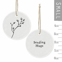 Mini Porcelain Hanging Tag – Sending Hugs Tag – East Of India