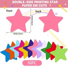 360 Pcs Star Cutouts Paper 3.9 Inch Assorted Color Die Cuts for DIY Craft