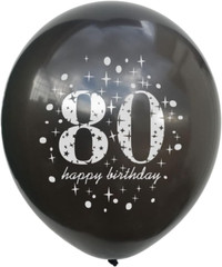 80Th Birthday Balloons Black and Gold 80Th Birthday Party Decorations for Men an