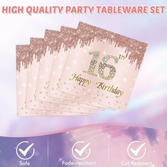 16th Birthday Decorations for Girls Rose Gold Sweet 16 16 Years