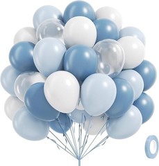 Balloon Column Kit & Balloons – Set Of 2 WITH Dusty Blue Balloons 12inch