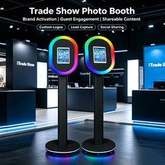 Photo Booth Stand RGB Ring Light Selfie Station for 10.2″-13″ iPad Wedding Party
