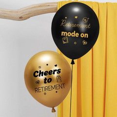 Retirement Balloons 40PCS Black Gold Happy Retirement Party Supplies for Men