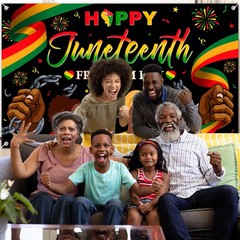 Happy Juneteenth Banner Happy Juneteenth Decorations Backdrop African American