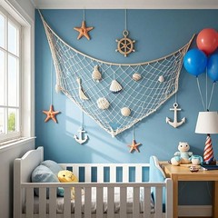 1pack Nautical Fishing Net w/Starfish Anchor Pirate Party Decor Hawaii