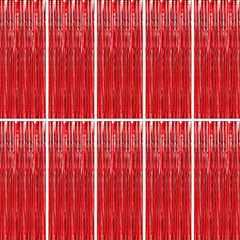 10 Pack Red Foil Fringe Curtain, Metallic Photo Booth Backdrop Tinsel Door Curta