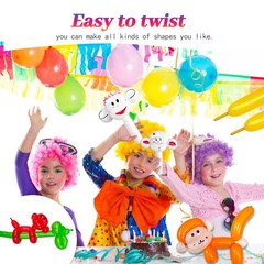 Blue Long Balloons Premium 260 Twisting Animals Magic Balloons for Birthday K…