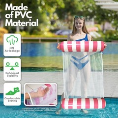 4 Pack Inflatable Pool Hammock Floats with Air Pump and Beach Ball, 4-in-1 Wa…