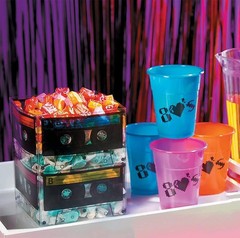 Versatile 80s Theme Cassette Tape Centerpiece Buckets – Perfect for All Ages