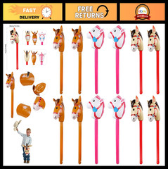 12PCS Inflatable Stick Horses – Pony Costume Props for Cowboy Parties & Events,