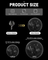 15PCS 20″/30″ Large Bubble Bobo Balloons set, Globos Burbuja De Pulgadas Tran…