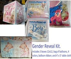 Bear Gender Reveal Balloon Boxes Decorations – 1ooPcs Pink Blue Balloons + MORE
